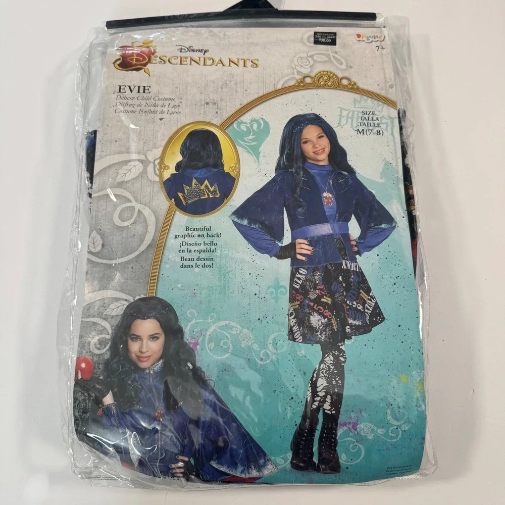 Disney Descendants Evie Deluxe Costume Kids Size 7-8 Jacket Dress Leggings Set